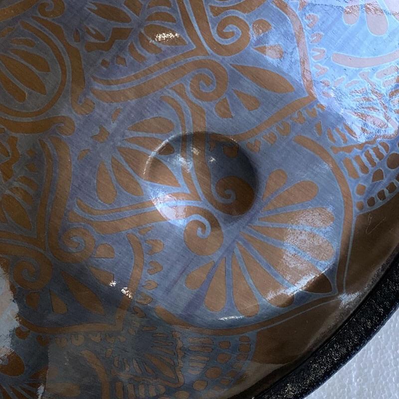 MiSoundofNature Customized Epiphany Entirely Handmade Handpan Drum - F3 Stainless Steel 22 In 14(12+2) Notes, Available in 432 Hz & 440 Hz