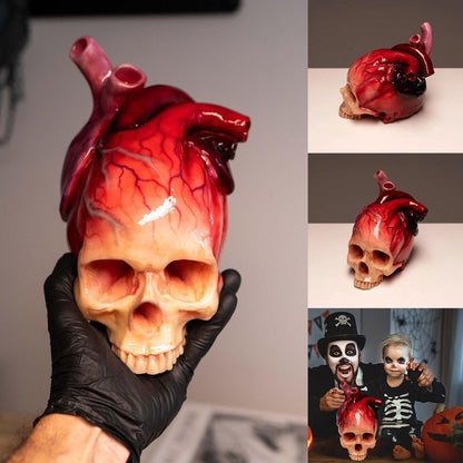 Lighteme Realistic Halloween Heart-Shaped Skull Sculpture