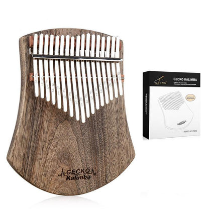 Gecko 17 Key Flat Board Kalimba Thumb Piano, Camphor Wood Scalloped Single Board B Tone Kalimba Instrument - HLURU.SHOP