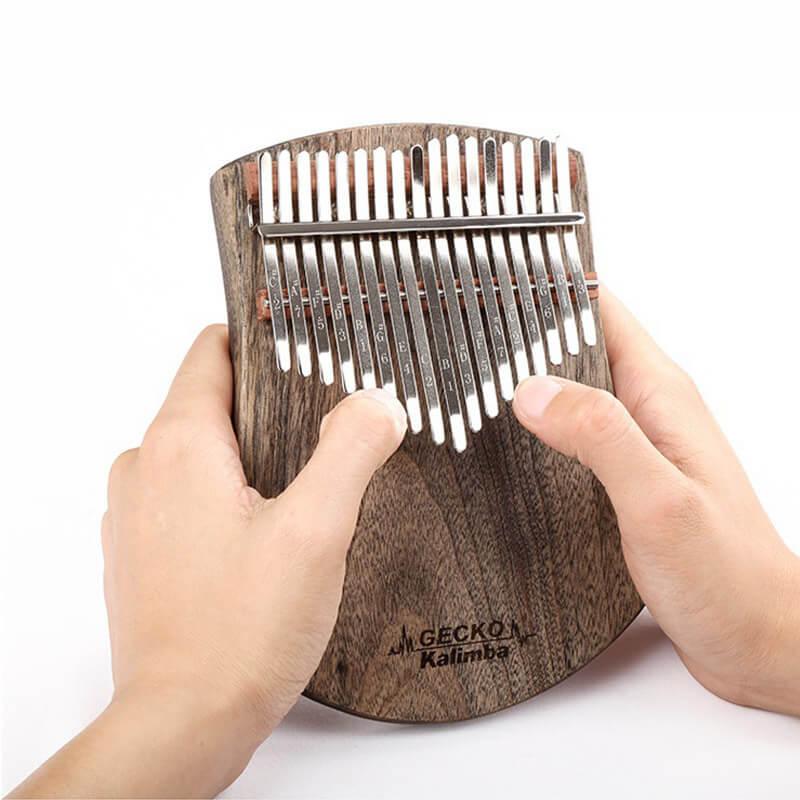 Gecko 17 Key Flat Board Kalimba Thumb Piano, Camphor Wood Scalloped Single Board B Tone Kalimba Instrument - HLURU.SHOP