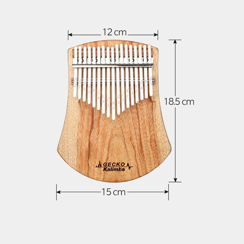 Gecko 17 Key Flat Board Kalimba Thumb Piano, Camphor Wood Scalloped Single Board B Tone Kalimba Instrument - HLURU.SHOP