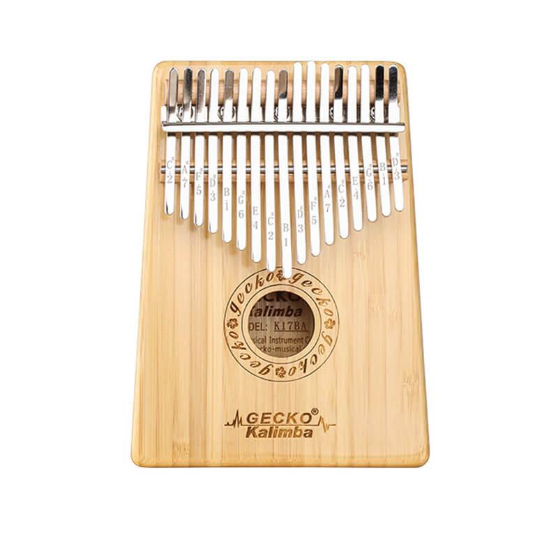 Gecko Kalimba 17 Keys Thumb Piano, Hollow B Tone Kalimba Instrument, Bamboo Round Hole Opening Box Resonace Single Board Trepanning - HLURU.SHOP