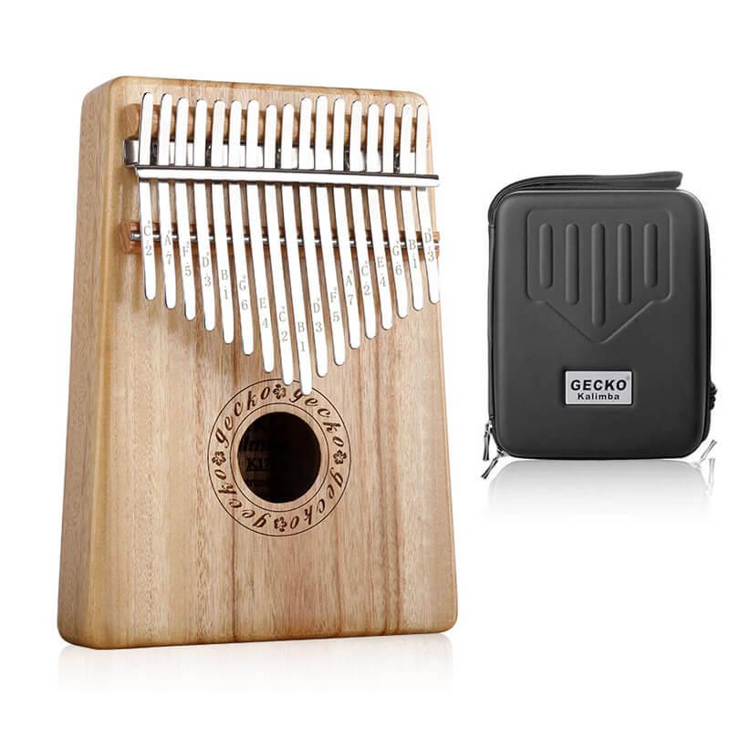 Gecko Kalimba 17 Keys Thumb Piano, Hollow B Tone Kalimba Instrument, Camphor Wood Round Hole Opening Box Resonace Single Board Trepanning - HLURU.SHOP