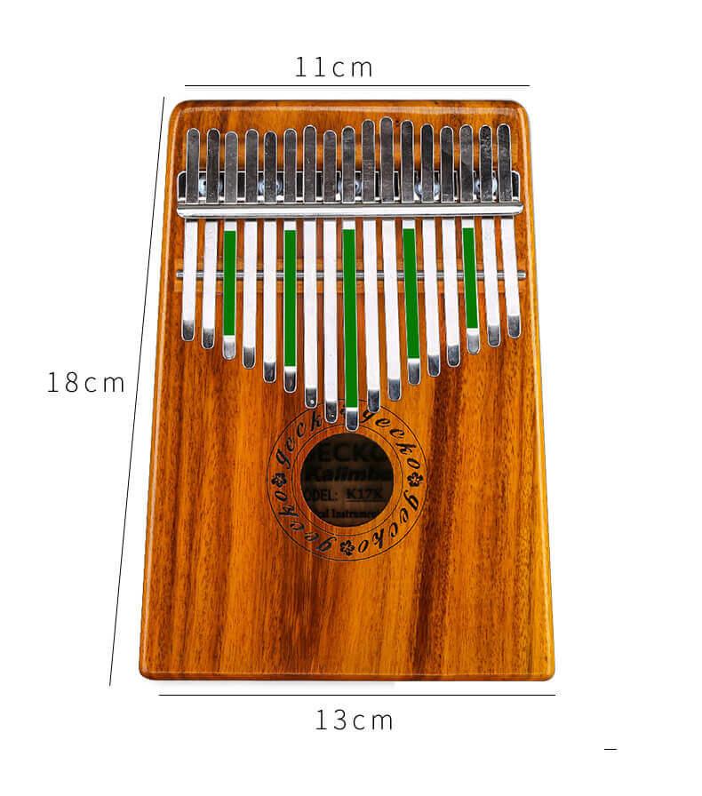 Gecko Kalimba 17 Keys Thumb Piano, Hollow C Tone Kalimba Instrument, Acacia Round Hole Opening Box Resonace Single Board Trepanning - HLURU.SHOP