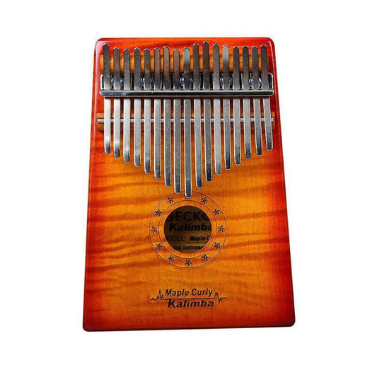 Gecko Kalimba 17 Keys Thumb Piano, Hollow C Tone Kalimba Instrument, Curly Maple Round Hole Opening Box Resonace Single Board Trepanning - HLURU.SHOP