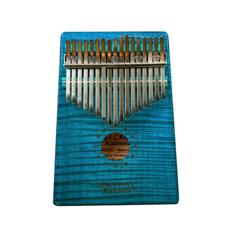 Gecko Kalimba 17 Keys Thumb Piano, Hollow C Tone Kalimba Instrument, Curly Maple Round Hole Opening Box Resonace Single Board Trepanning - HLURU.SHOP