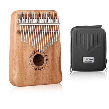 Gecko Kalimba 17 Keys Thumb Piano, Hollow C Tone Kalimba Instrument, Mahogany Core Armrest Round Hole Opening Box Resonace Single Board Trepanning - HLURU.SHOP