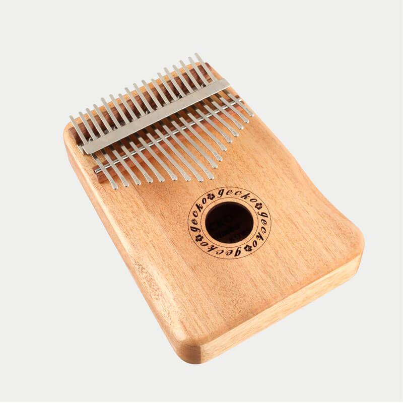 Gecko Kalimba 17 Keys Thumb Piano, Hollow C Tone Kalimba Instrument, Mahogany Core Armrest Round Hole Opening Box Resonace Single Board Trepanning - HLURU.SHOP