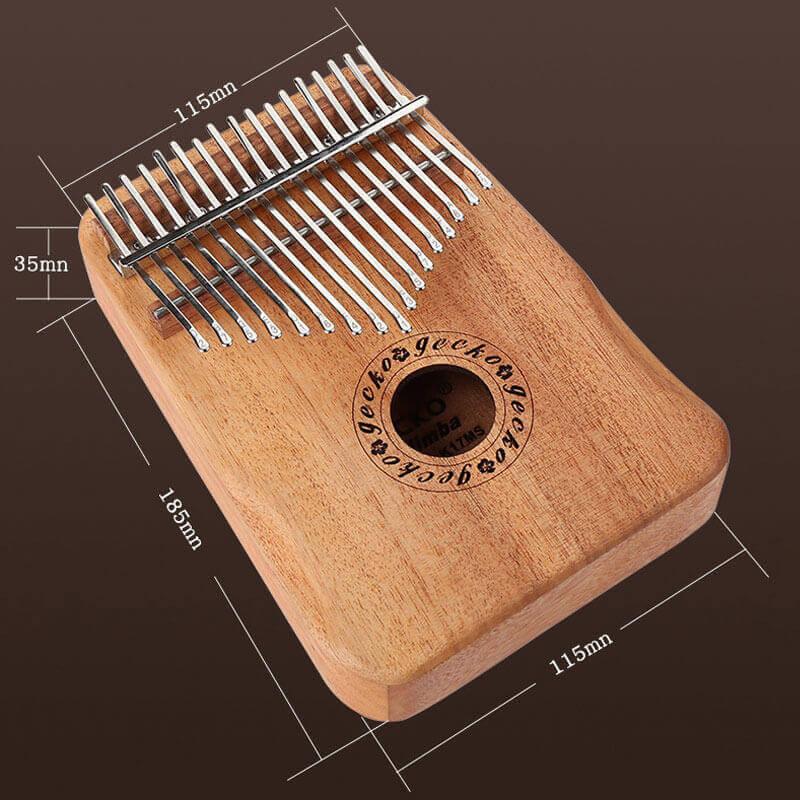 Gecko Kalimba 17 Keys Thumb Piano, Hollow C Tone Kalimba Instrument, Mahogany Core Armrest Round Hole Opening Box Resonace Single Board Trepanning - HLURU.SHOP