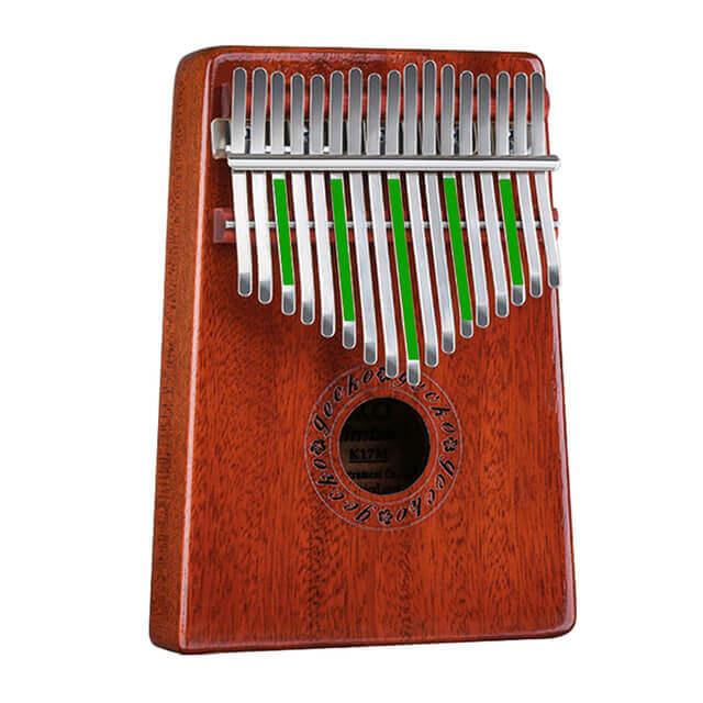 Gecko Kalimba 17 Keys Thumb Piano, Hollow C Tone Kalimba Instrument, Mahogany Core Round Hole Opening Box Resonace Single Board Trepanning - HLURU.SHOP