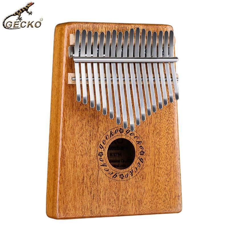 Gecko Kalimba 17 Keys Thumb Piano, Hollow C Tone Kalimba Instrument, Mahogany Core Round Hole Opening Box Resonace Single Board Trepanning - HLURU.SHOP