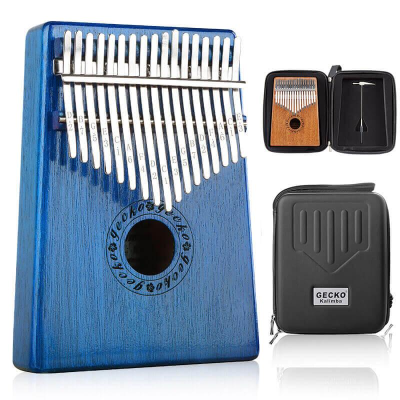 Gecko Kalimba 17 Keys Thumb Piano, Hollow C Tone Kalimba Instrument, Mahogany Core Round Hole Opening Box Resonace Single Board Trepanning - HLURU.SHOP