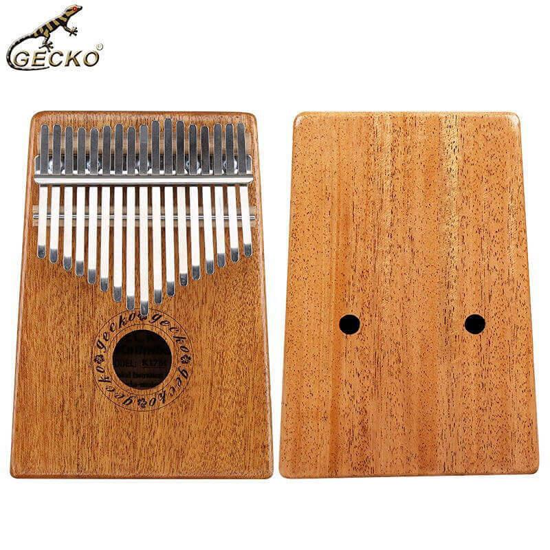 Gecko Kalimba 17 Keys Thumb Piano, Hollow C Tone Kalimba Instrument, Mahogany Core Round Hole Opening Box Resonace Single Board Trepanning - HLURU.SHOP