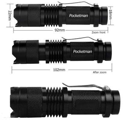 Lighteme Mini Black 2000LM Waterproof Flashlight.