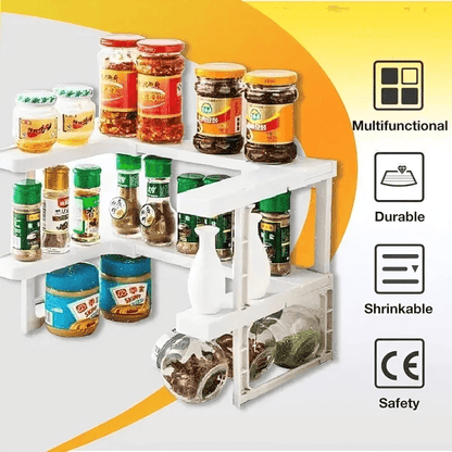 Lighteme 2-layer stackable spice organizer