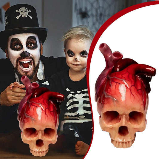 Lighteme Realistic Halloween Heart-Shaped Skull Sculpture