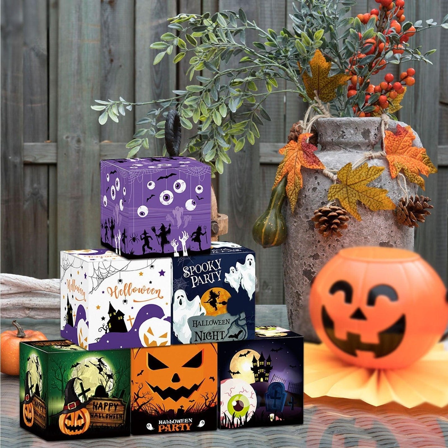 Lighteme 12pcs Halloween Gift Bags for Candy & Treat Packaging