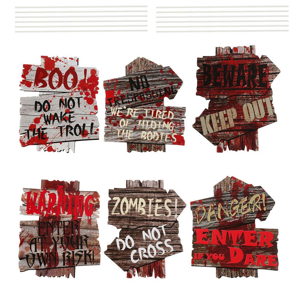 Lighteme Horror decoration 6pc Halloween Yard Signs