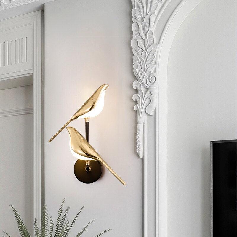 Lighteme Modern wall light in the shape of birds