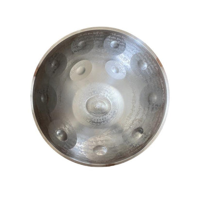 MiSoundofNature Customized Sanskrit F3 22 Inch 14(12+2) Notes Stainless Steel / Nitride Steel Handpan Drum, Available in 432 Hz & 440 Hz