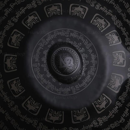 MiSoundofNature Customized Sanskrit F3 22 Inch 14(12+2) Notes Stainless Steel / Nitride Steel Handpan Drum, Available in 432 Hz & 440 Hz