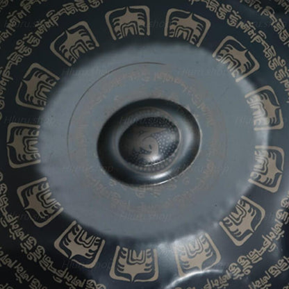 MiSoundofNature Customized Sanskrit F3 22 Inch 14(12+2) Notes Stainless Steel / Nitride Steel Handpan Drum, Available in 432 Hz & 440 Hz