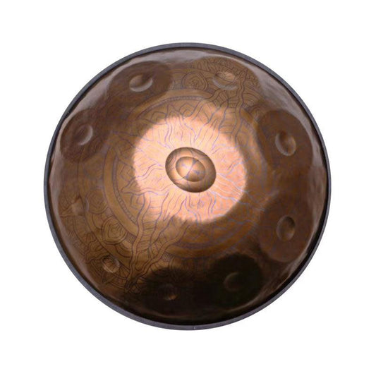 MiSoundofNature Customized Epiphany Entirely Handmade Handpan Drum - F3 Stainless Steel 22 In 9/10/11/12 Notes, Available in 432 Hz & 440 Hz