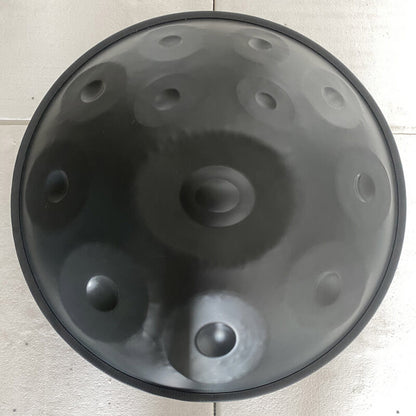 MiSoundofNature Customized Handpan Drum 22 Inch 14(12+2) Notes F3 Standard Version Nitrided Steel Percussion Instrument, Available in 432 Hz and 440 Hz