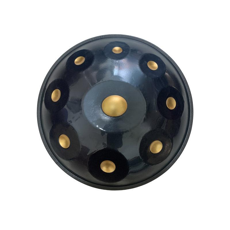 MiSoundofNature Customized King F3 Standard Version 22 Inch 14(12+2) Notes Stainless Steel / Nitride Steel Handpan Drum, Available in 432 Hz and 440 Hz - Gold-plated Sound Area