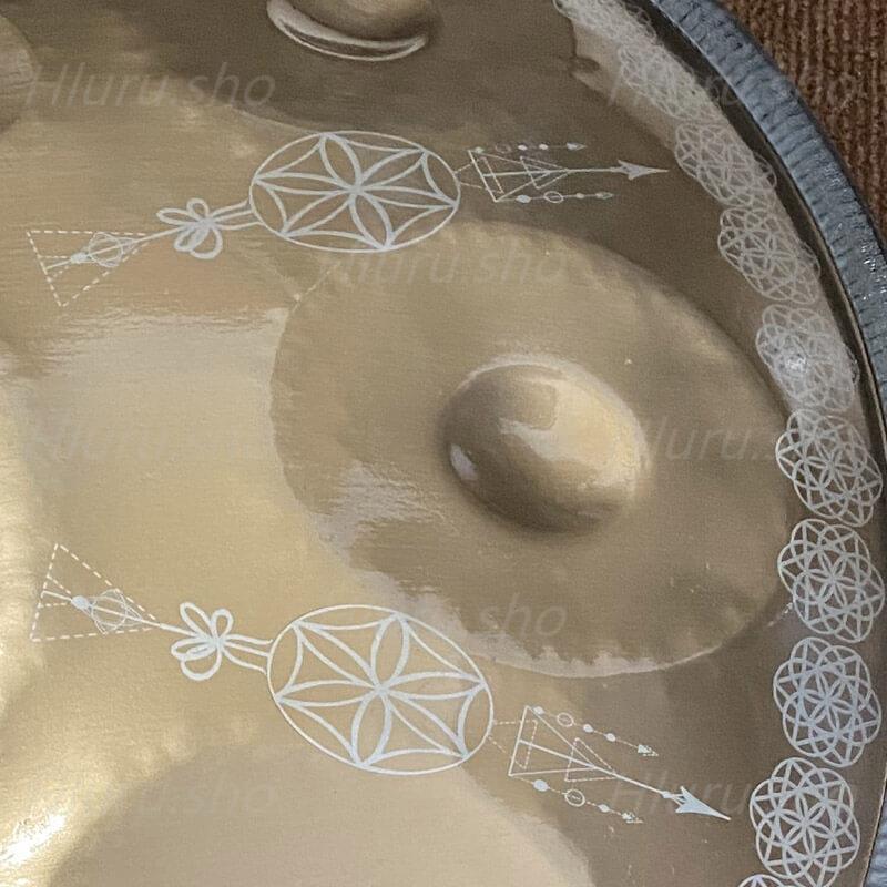 MiSoundofNature Customized Life of Flower Handmade F3 Standard Version 22 Inch 14(12+2) Notes Stainless Steel Handpan Drum, Available in 432 Hz and 440 Hz