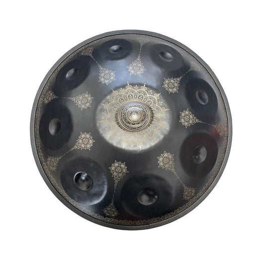 MiSoundofNature Mandala-Muster, handgefertigt, individuell gestaltet, F3-Handpan-Trommel aus Nitridstahl, 22 Zoll, 9/10/11/12 Töne, erhältlich in 432 Hz und 440 Hz 