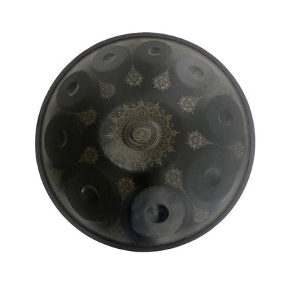 MiSoundofNature Mandala Pattern Handmade Customized Featured F3 Nitride Steel Handpan Drum 22 Inch 9/10/11/12 Notes, Available in 432 Hz and 440 Hz