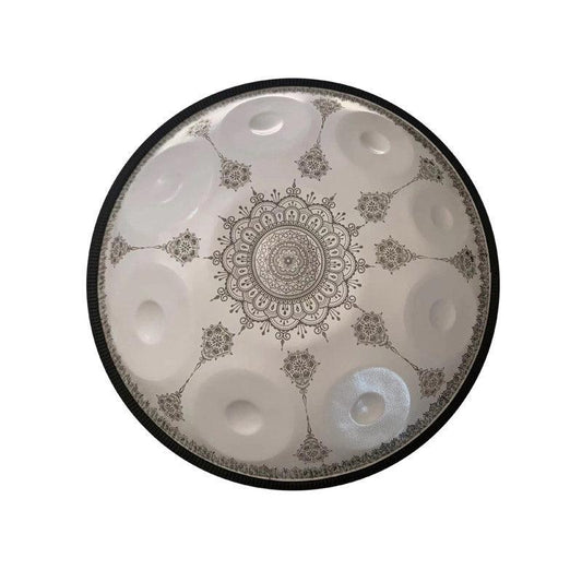 MiSoundofNature Mandala Pattern Handmade Customized Featured F3 Stainless Steel Handpan Drum 22 Inch 9/10/11/12 Notes, Available in 432 Hz and 440 Hz