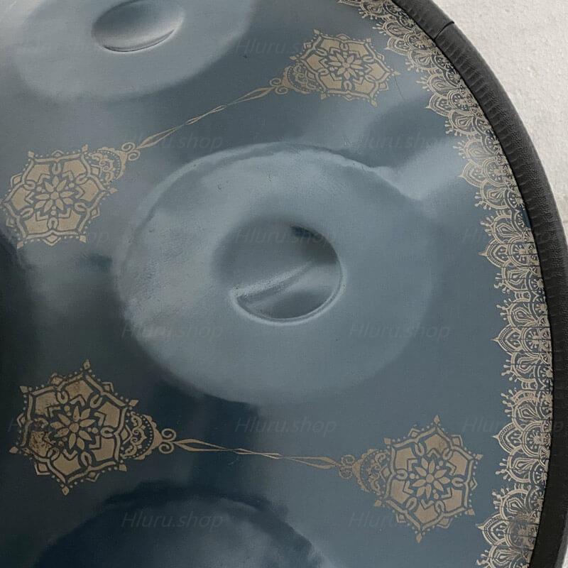 MiSoundofNature Customized F3 Standard Version Hand Pan 22 Inch (12+2) Notes Stainless Steel / Nitride Steel Handmade Mandala Handpan Drum, Available in 432 Hz and 440 Hz