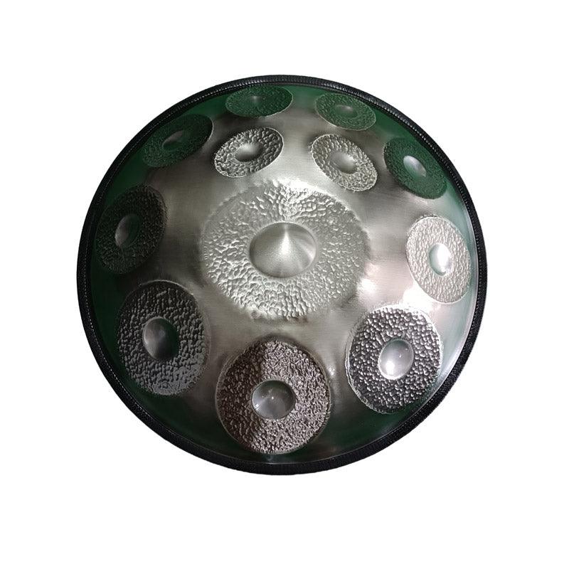 MiSoundofNature Sun God Handmade Hammering Customized F3 22 Inches 14(12+2) Tones Nitride Steel Handpan Drum,Available in 432 Hz and 440 Hz