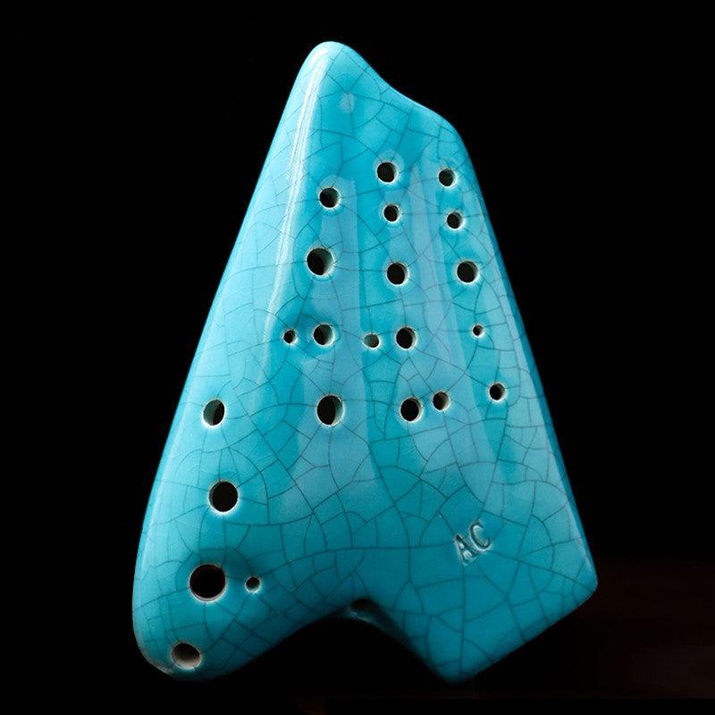 Multicolor Ice Crack Triple Ocarina Alto C Clay Ocarina Musical Instrument - HLURU.SHOP