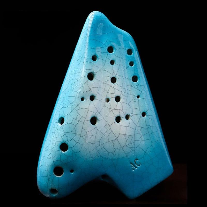 Multicolor Ice Crack Triple Ocarina Alto C Clay Ocarina Musical Instrument - HLURU.SHOP