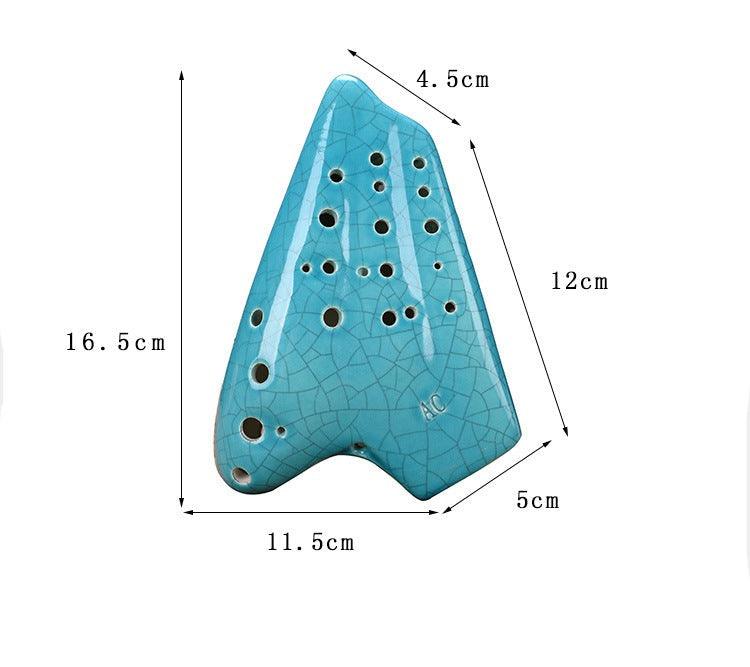 Multicolor Ice Crack Triple Ocarina Alto C Clay Ocarina Musical Instrument - HLURU.SHOP