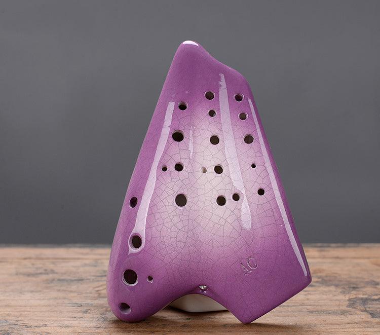 Multicolor Ice Crack Triple Ocarina Alto C Clay Ocarina Musical Instrument - HLURU.SHOP