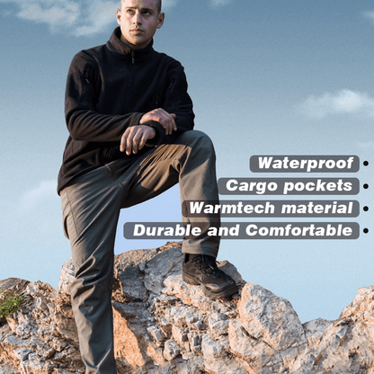 Lighteme Softshell Waterproof Tactical Pants for Winter Black