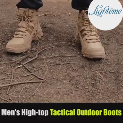 Lighteme Men's High Top Tactical Outdoor Boots Lightweight Military Boots