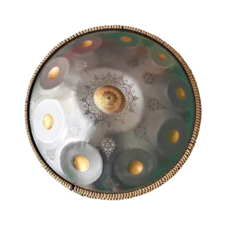 MiSoundofNature Royal Garden Handmade Kurd Scale / Celtic Scale D Minor 22 Inch 9/10/12 Notes Stainless Steel Handpan Drum, Available in 432 Hz and 440 Hz