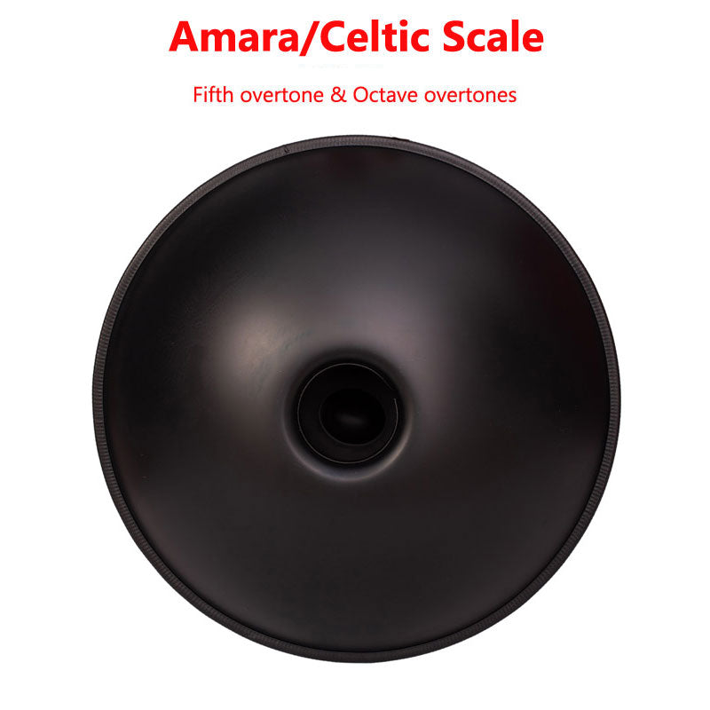Lighteme Hand Pan Drum 22 Inches 10 Tones Kurd / Celtic Scale D Minor Featured High-end Nitride Steel Handmade Performance Sound Healing Handpan, Available in 432 Hz and 440 Hz