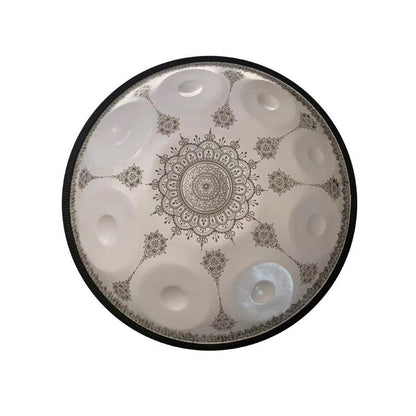 Handmade Customized HandPan Drum D Minor Amara/Celtic Scale 22 Inch 9 Notes Featured, Available in 432 Hz and 440 Hz, High-end Stainless Steel Percussion Instrument - Laser engraved Mandala pattern. Never fade.