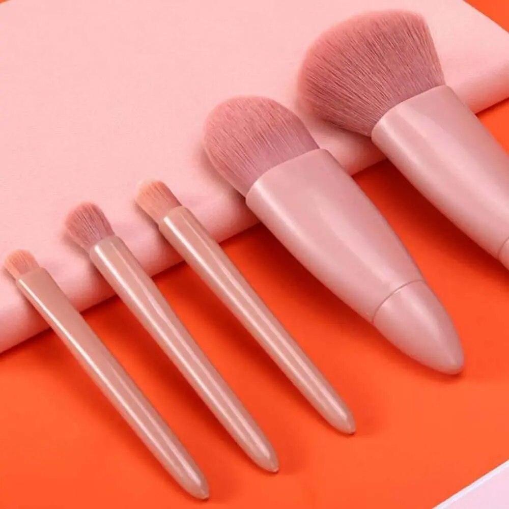 Lighteme 5 in 1 Makeup Brushes Set with Mirror