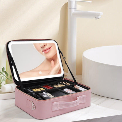 Lighteme LED mirror makeup travel case