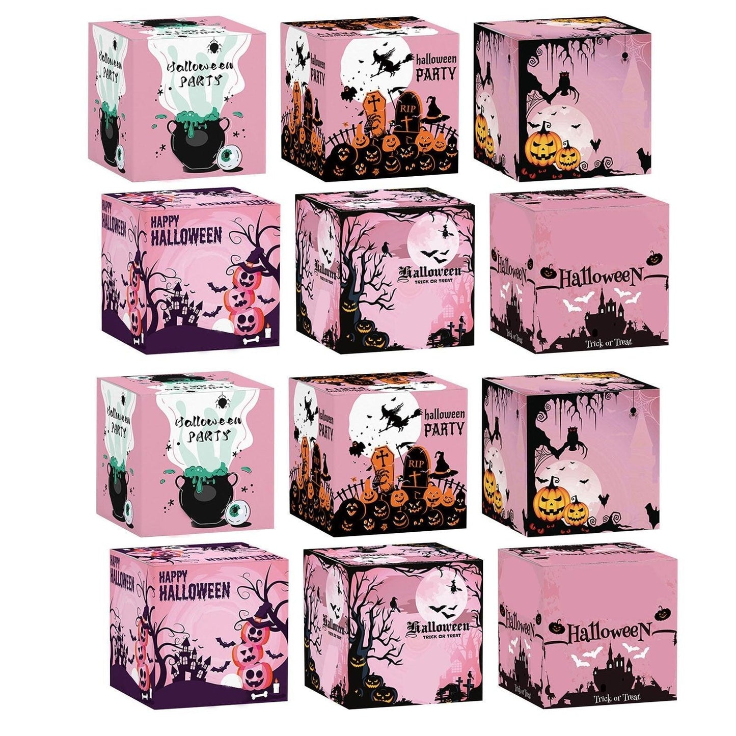 Lighteme 12pcs Halloween Gift Bags for Candy & Treat Packaging