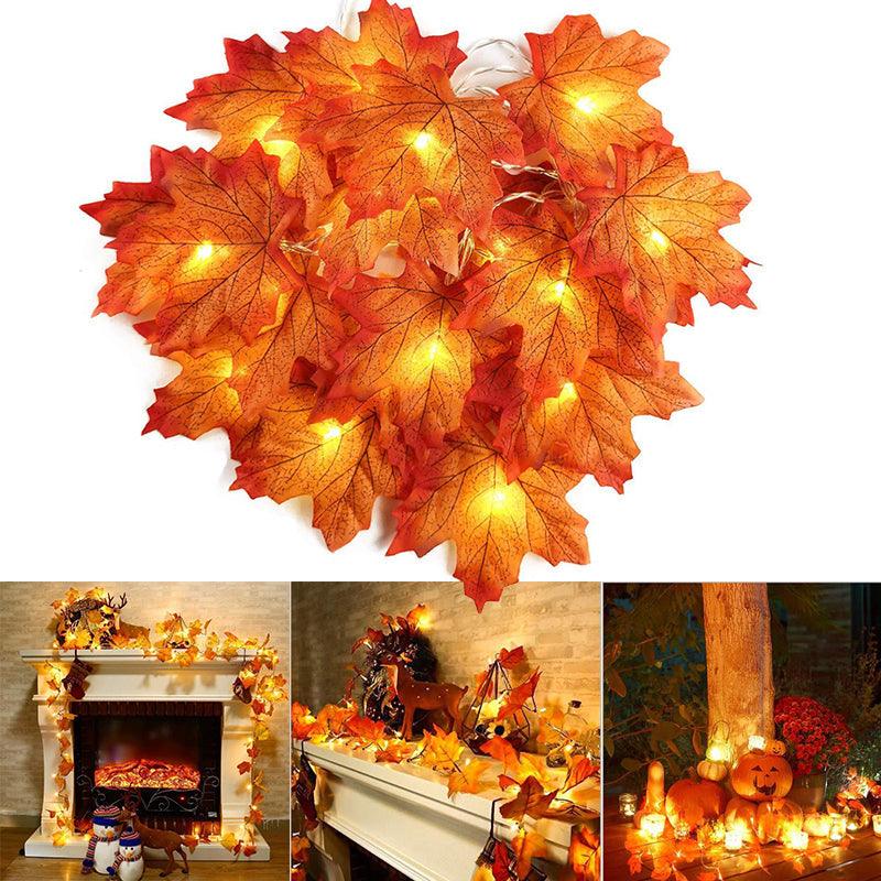 Lighteme Halloween Maple Leaf LED Light String