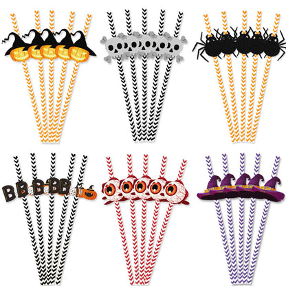 Lighteme 24pc Halloween Horror Paper Straws