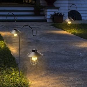 Lighteme Hanging Solar Lantern with Shepherd Hook 31 Inch